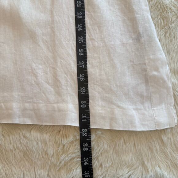 Saks Fifth Avenue White Linen V Neck Boxy Tunic Blouse Medium - Picture 6 of 10